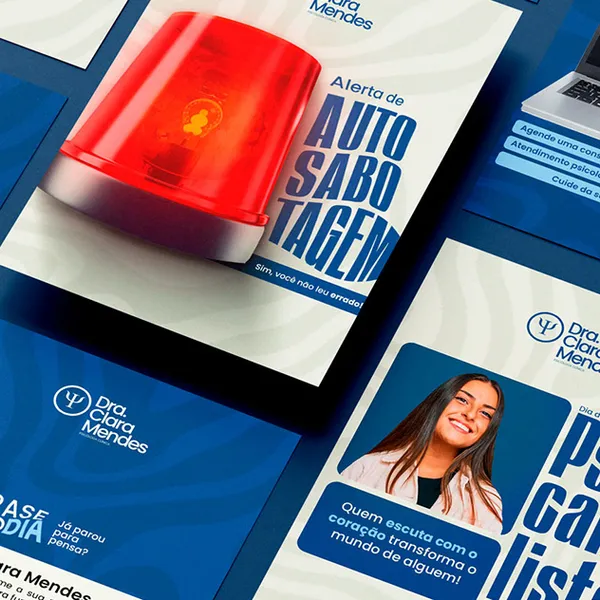 Social media para a psicóloga Dra. Clara Mendes: posts para Instagram